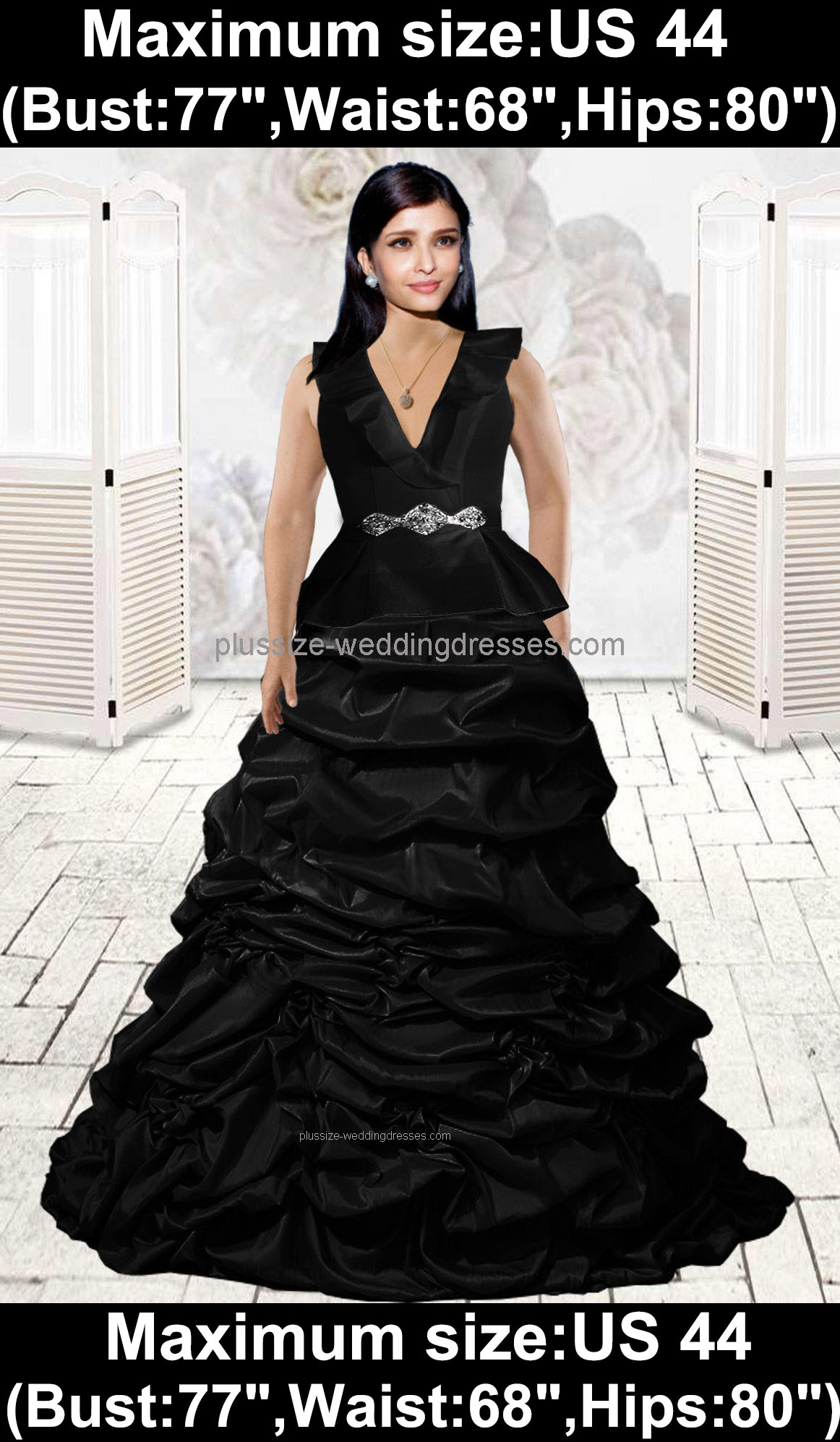 black plus size wedding dresses