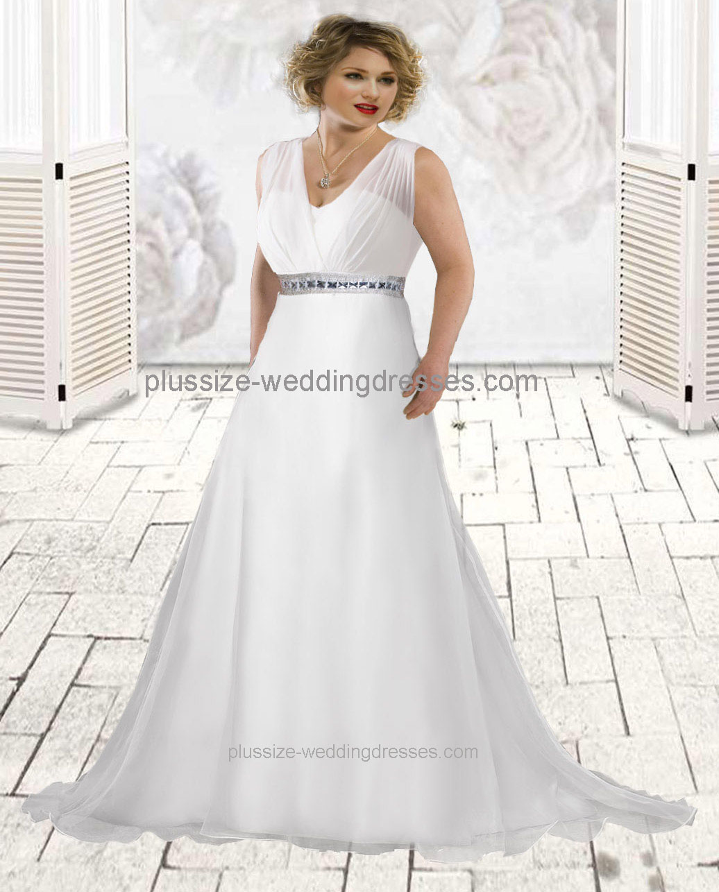 inexpensive chiffon plus size wedding dresses